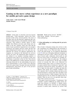 Gaming on the move: urban experience as a new