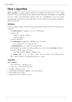 Dinic`s algorithm - Computer Science and Engineering