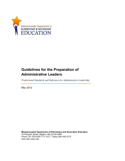 Leadership Guidelines - Massachusetts Department of Elementary