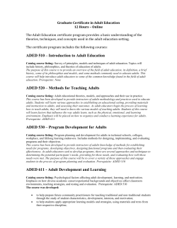Graduate Certificate for Adult Education