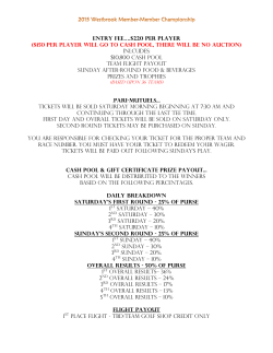 ENTRY FEE&hellip;.$220 PER PLAYER ($150 per player will go to CASH
