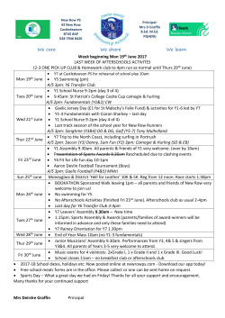 Parent Information 19th June 2017