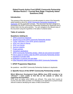 Community Partnership round 3: concept note frequently