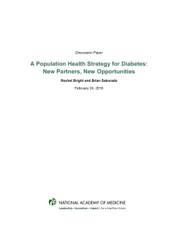 A Population Health Strategy for Diabetes