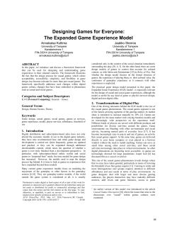 the expanded game experience model