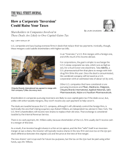 How a Corporate `Inversion` Could Raise Your Taxes - Twenty
