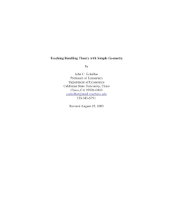 Teaching Bundling Theory with Simple Geometry by John C