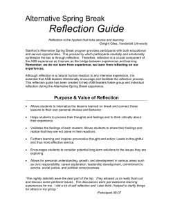 Alternative Spring Break Reflection Guide