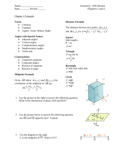 Name: Geometry &ndash; EOC Review Date: ______ Period: ______