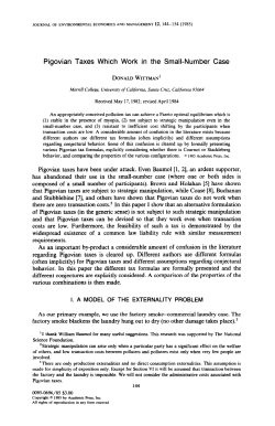 Pigovian Taxes Which Work in the Small-Number Case