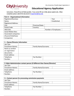 Agent Application - City University of Seattle