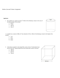 Surface Area and Volume Assignment 2