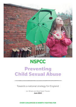 Preventing child sexual abuse: towards a national strategy