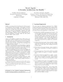 Secret Agents A Security Architecture for KQML