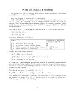 Note on Rice`s Theorem