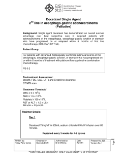 Docetaxel Single Agent 2 line in oesophago