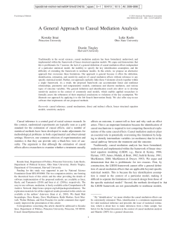 A General Approach to Causal Mediation Analysis
