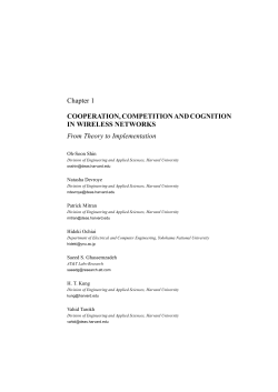 Chapter 1 COOPERATION, COMPETITION AND COGNITION IN