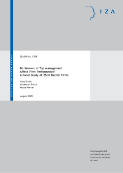 Do Women in Top Management Affect Firm Performance? A Panel