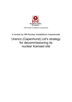 URENCO Capenhurst Ltd`s Strategy for Decommissioning its