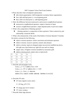 2007 Computer Vision Final Exam Solution