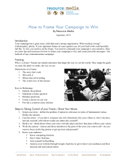 How to Frame Your Campaign to Win