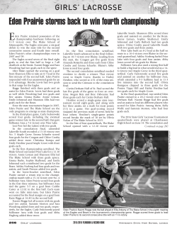 Lacrosse, Girls - the Minnesota State High School League!