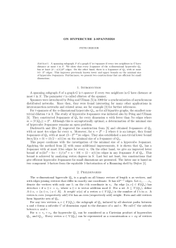 ON HYPERCUBE 3-SPANNERS 1. Introduction A spanning