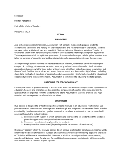 Code of Conduct - Assumption High School