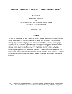 Information Technology and its Role in India`s Economic