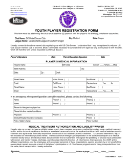 MS Word Registration Form for GC United Soccer Club