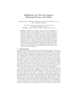 Middleware for Pervasive Spaces: Balancing Privacy and Utility