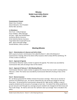 Minutes Webb Creek Utility District Friday, March 7, 2014 Meeting