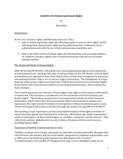 Satellites for Enhancing Human Rights