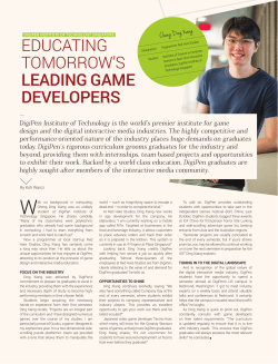 EDUCATING TOMORROW`S Leading game deveLopers