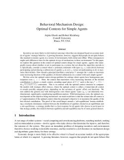 Behavioral Mechanism Design: Optimal Contests for