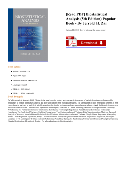 Biostatistical Analysis (5th Edition)
