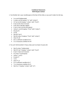 Conditional Statements Keith Burgess-Jackson 1. You`d
