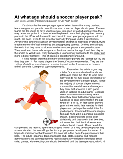 At what age should a soccer player peak