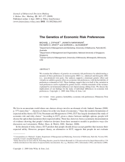 The genetics of economic risk preferences