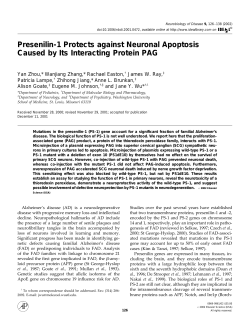 Presenilin-1 Protects against Neuronal Apoptosis