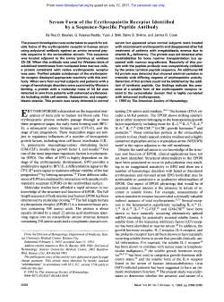 Serum Form of the Erythropoietin Receptor Identified by a Sequence