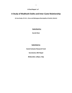 A Study of Madheshidalits and Inter