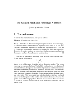 The Golden Mean and Fibonacci Numbers