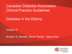 CDA diabetes in the elderly guidelines