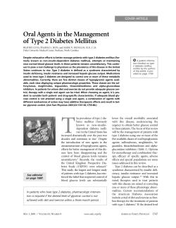 Oral Agents in the Management of Type 2 Diabetes Mellitus