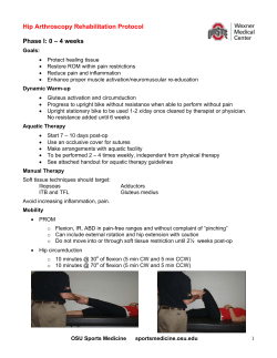 Hip Arthroscopy Rehabilitation Protocol