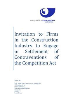 Invitation to Firms in the Construction Industry to Engage in