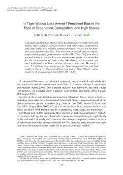 Is Tiger Woods Loss Averse? - The University of Chicago Booth