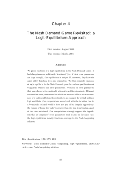 a Logit-Equilibrium Approach - cerge-ei